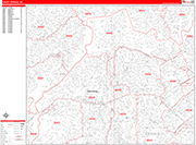 Sandy Springs  Wall Map Red Line Style